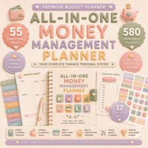 All-in-One Money Management Planner | Soft 3D Pastel UI Premium Budget Planner | Personal Finance System